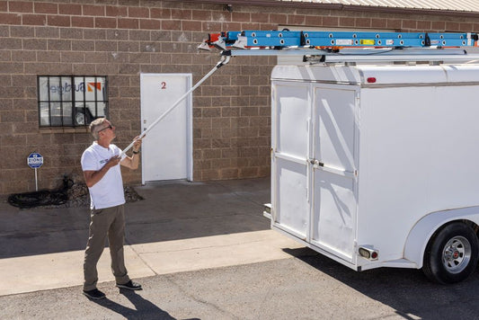 cargo trailer drop down ladder rack