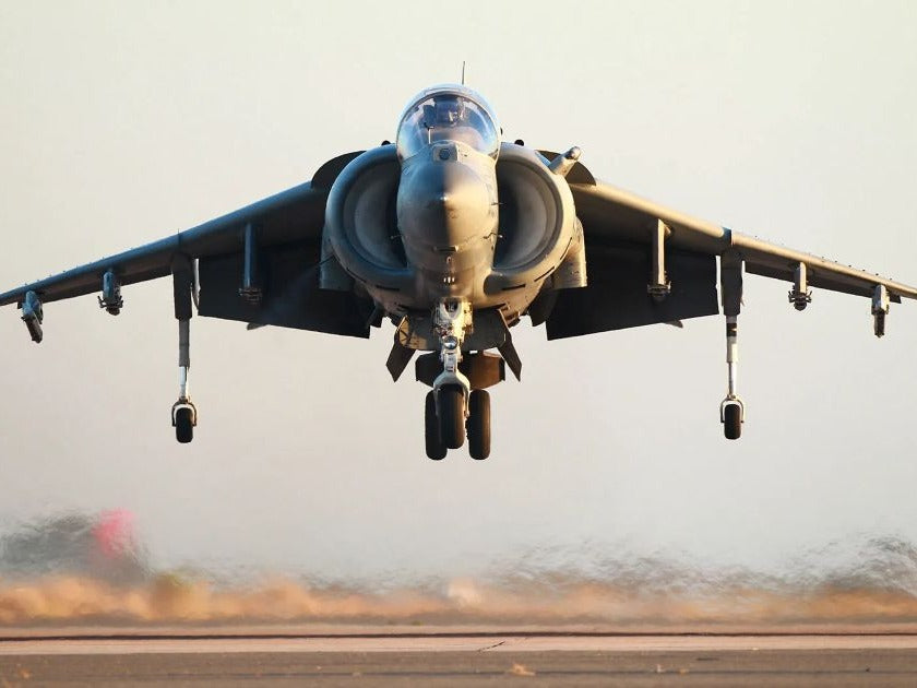 fighter jet harrier taking off vertically