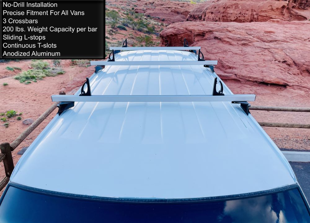 van roof rack, front