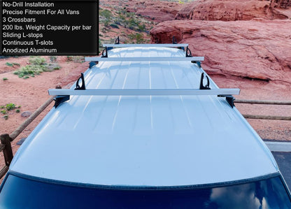 van roof rack, front