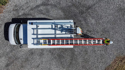 drop down ladder rack to worker on the ground