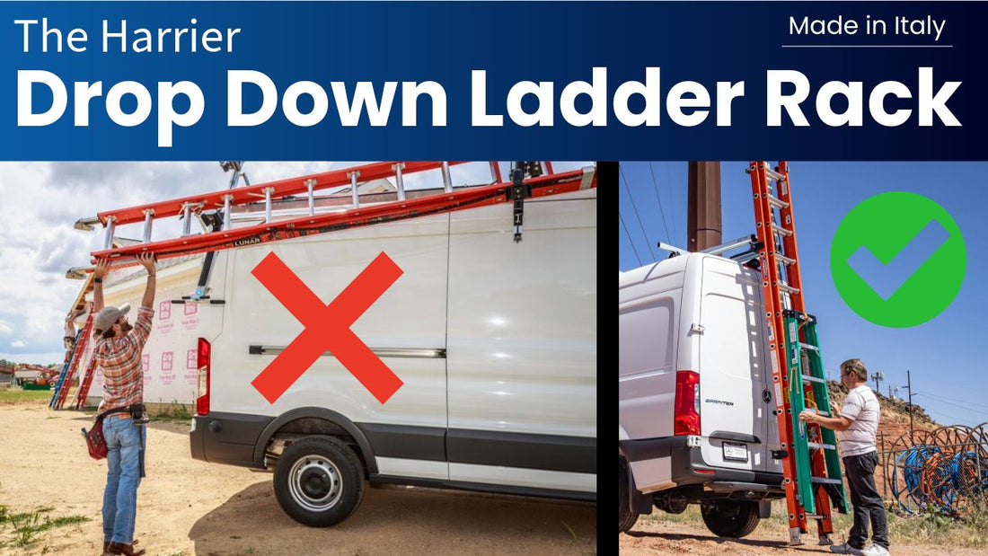 Hydraulic Drop Down Ladder Rack for 2 Ladders on Commercial Vehicles