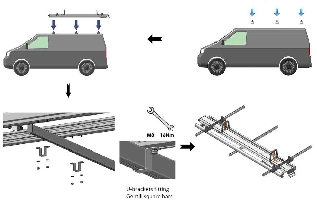 drop down ladder rack diagram mounting on commercial work van