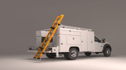 fleet commercial service body truck drop down ladder with yellow ladder