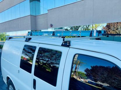 van roof rack, front
